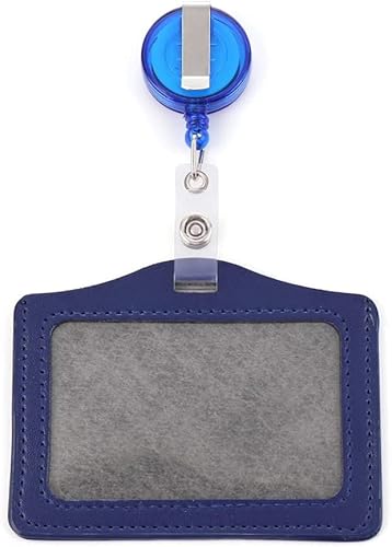 Abzeichenklammer, Seil aufhängen, Frauen Männer Pu-Leder ID Kreditkarteninhaber Studenten Bus Kartenetui Schlüsselband Männlich Besuchstür Identitätsabzeichen Kartenabdeckung (Color : C-1)(C 4) von MERRIYARD