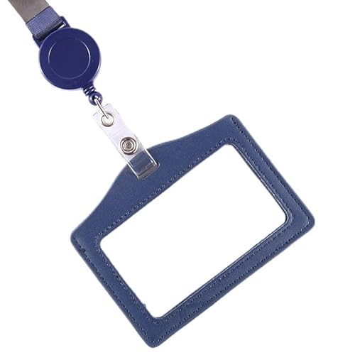 Abzeichenklammer, Seil aufhängen, Unisex Transparente Mehrzweck-Kartenhülle Arbeitsausweis Durchsichtiger Kartenhalter-Abdeckung Beiliegender Pass-Ausweis Büro-Schulbedarf (Color : Red)(Blue 01) von MERRIYARD