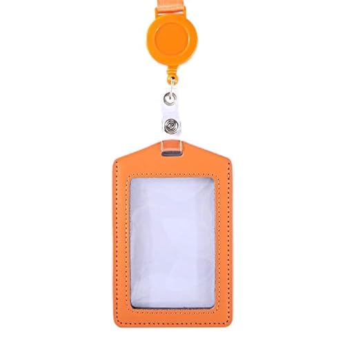Abzeichenklammer, Seil aufhängen, Unisex Transparente Mehrzweck-Kartenhülle Arbeitsausweis Durchsichtiger Kartenhalter-Abdeckung Beiliegender Pass-Ausweis Büro-Schulbedarf (Color : Red)(Orange) von MERRIYARD