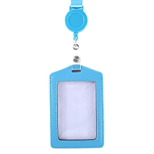 Abzeichenklammer, Seil aufhängen, Unisex Transparente Mehrzweck-Kartenhülle Arbeitsausweis Durchsichtiger Kartenhalter-Abdeckung Beiliegender Pass-Ausweis Büro-Schulbedarf (Color : Red)(Sky Blue) von MERRIYARD