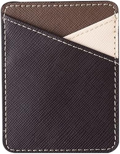 MERRIYARD Abzeichenklammer, Seil aufhängen, 1PC Fashion ID Kreditkarteninhaber Selbstklebende Aufkleber Handy Brieftasche Tasche elastische Handytasche Stick-on Card Bag (Color : Pink)(Coffee) von MERRIYARD