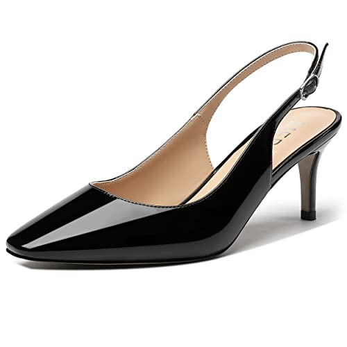 MERRORI Damen-Pumps, Stiletto, mittelhoher Absatz, quadratischer Zehenbereich, Lackschuhe, 6,3 cm, Schwarz, 38 EU MERRORI Damen-Pumps, Stiletto, mittelhoher Absatz, quadratischer Zehenbereich, Lackschuhe, 6,3 cm, Schwarz, 38 EU von MERRORI
