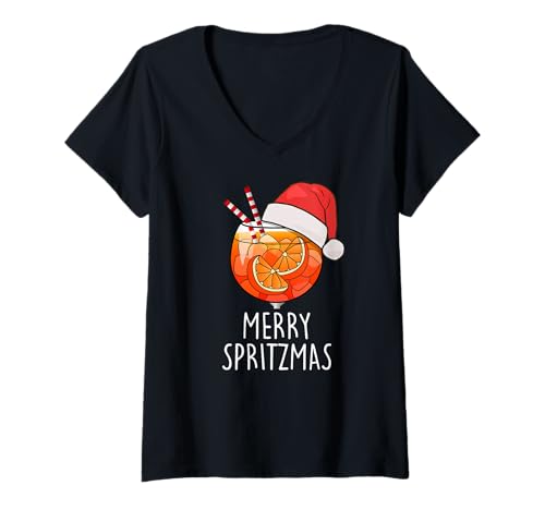Damen MERRY SPRITZMAS X OFFICIAL APEROLLIN XMAS CLUB Weihnachten T-Shirt mit V-Ausschnitt Damen MERRY SPRITZMAS X OFFICIAL APEROLLIN XMAS CLUB Weihnachten T-Shirt mit V-Ausschnitt von MERRY SPRITZMAS X OFFICIAL XMAS SPRITZ CLUB #1