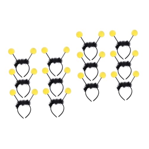 12 Stk Biene Haarreifen Hummelkopf Bopper Bienenkönigin Stirnband Kostüm Stirnband Kinderkostüm Bienenkopf-Bopper -Dusche-Bienen-Stirnband Kopfbedeckung Honig Stirnband MERRYHAPY von MERRYHAPY