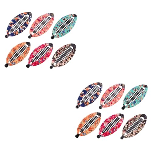 12 Stk Blumen-Bananenzange schminken deckendes make up Haar-Accessoires girl Hochzeit Haarspange Bananenclip Pferdeschwanz kopfschmuck Bang-Clips Haarspangen aus Kunststoff Plastik MERRYHAPY von MERRYHAPY