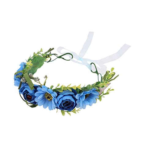 MERRYHAPY Blumenstirnband Hochzeit Simulation Blumenkranz Für Kopfbedeckung Party Haarschmuck Blau 1 Stück Leichtem Material Tragen von MERRYHAPY