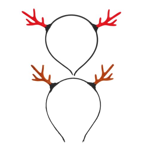 MERRYHAPY Einzigartiges Haarreif-Set mit Hirsch- 2-teilig weihnachtliches Rentier-Geweih-Stirnband Verzierung für Frauen Jungen und Mädchen Party von MERRYHAPY