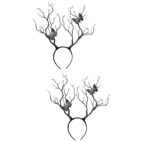 MERRYHAPY 2stücke Halloween Geweih Stirnband Aus Baumzweigen Antlerförmiges Headdress Für Kostümierte Feiern Handgefertigtes Accessoire Für Damen Für Kostümpartys Und Fotoshootings von MERRYHAPY