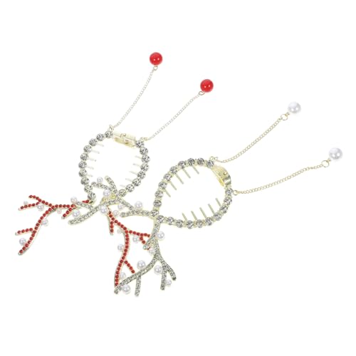 MERRYHAPY 2stücke Weihnachts Haarklammern Im Rentier-design Metall Haarspangen Für Dutt Und Pferdeschwanz Festliche Haaraccessoires Für Damen Für Partys Und Besondere Anlässe von MERRYHAPY