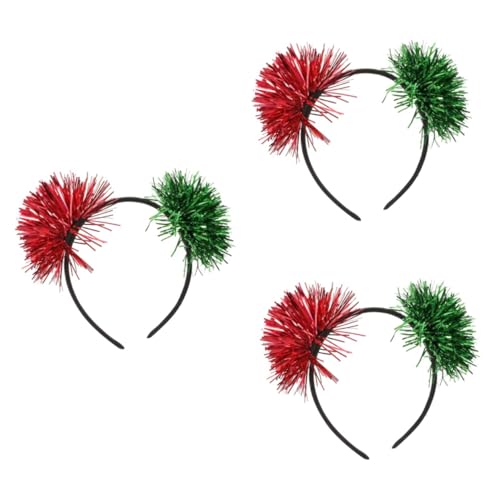 MERRYHAPY 3 Stücke Weihnachten Kopfschmuck Pompom Haar Hoop Lametta Ohren Mode Stirnband Für Urlaub Veranstaltungen von MERRYHAPY