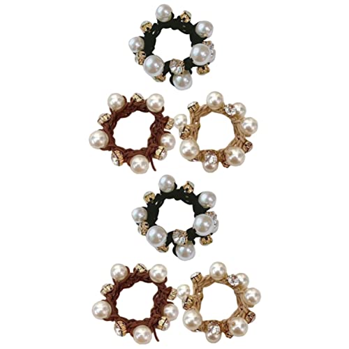 6 Stk Haarseil Perlenhaarringe Haarschmuck Für Frauen Perlengummis Geflochtener Pferdeschwanz Perlen Haargummis Perlenhaargummis Elastisch Perlenhaarbänder Imitationsperle MERRYHAPY von MERRYHAPY