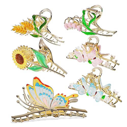 MERRYHAPY 6stücke Große Haarspangen Mit Schmetterlings-blumen-dekor Damen-haarklammern Aus Hochwertiger Starkes Haltevermögen Für Langes Kurzes Dünnes Oder Dickes Haar MERRYHAPY 6stücke Große Haarspangen Mit Schmetterlings-blumen-dekor Damen-haarklammern Aus Hochwertiger Starkes Haltevermögen Für Langes Kurzes Dünnes Oder Dickes Haar von MERRYHAPY