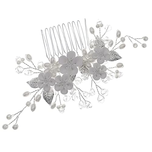 MERRYHAPY Braut Haarkamm Mit Blumen Dekoration Eleganter Hochzeits Haarschmuck Für Frauen Wiederverwendbarer Haarschmuck Für Verschiedene Frisuren Funkelndes Design Für Unvergessliche von MERRYHAPY