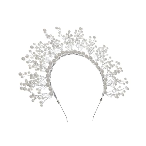 MERRYHAPY Perlenkrone Braut Perlen-tiara Für Hochzeit Hochzeitskrone Mit Perlenanhängern Elegantes Kopfschmuck Für Fotoshootings Und Partys von MERRYHAPY