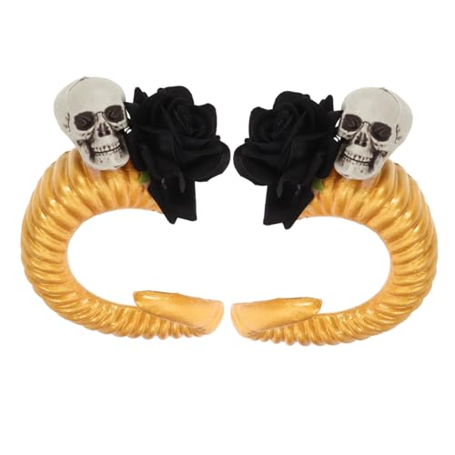 MERRYHAPY Rosen-Haarnadel in Schafhornform Halloween-Haarspange leicht und Gothic-Accessoires von MERRYHAPY