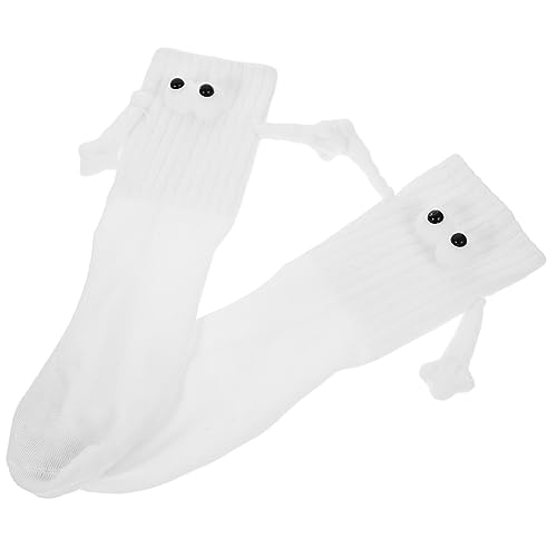 MERRYHAPY 1 Paar Coole Socken Für Männer Socken Mit Großen Augen Für Paare Männer-cartoon-socken Unisex-socken Handgriffsocken Baumwolle Weiß Mittlerer Lauf Fitness-socken Männer Und Frauen von MERRYHAPY