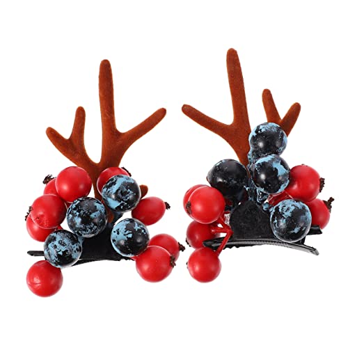 MERRYHAPY 1paar Weihnachts-haarspangen Mit Elchgeweihen Für Süße Geruchsneutrale Haarklammern Für Festliche Anlässe Und Fotografie Für Kleine Mädchen von MERRYHAPY