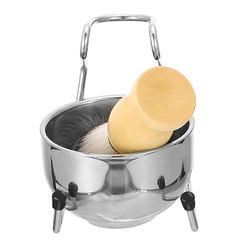 MERRYHAPY 1 Satz Rostfreie Stahlschüssel -rack -set Werkzeug Bausätze Eber Borste Männliche Bartbürste Männer Rasieren Barbier Rasierpinsel Kunstfell von MERRYHAPY