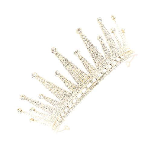 MERRYHAPY Kopfschmuck Hochzeitskleid Accessoire Goldkrone Für Bräute Charmanter Haarschmuck Eleganter Kopfschmuck von MERRYHAPY