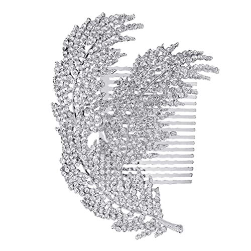 MERRYHAPY 1stück Brautschmuck Haarkamm Mit Und Blattdesign Hochzeitszubehör Für Braut Stilvolle Haaraccessoires Für Besondere Anlässe Silberfarben von MERRYHAPY