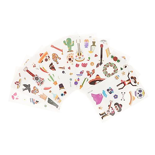 MERRYHAPY 10blätter Teiliges Nachtleuchtende Tattoos Für Junge Mädchen Mexikanischer Tag Der Toten Gesichtskunst Wasserdichte Aufkleber Für Halloween-partys Und Kostüme von MERRYHAPY