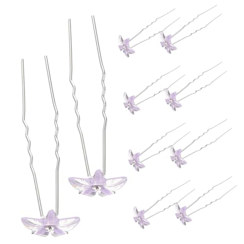 MERRYHAPY 10 Stück Blumenhaarnadeln U-förmig Mit Strass Für Frauen Mädchen Hochzeit Brautfrisur Accessoires Schmuck Fürs Haar von MERRYHAPY