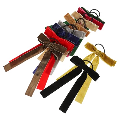 MERRYHAPY Haarschmuck Für Mädchen 10 Stück Haargummis Mit Samtschleife Pferdeschwanzhalter Haarbänder Lichtecht Für Verschiedene Haartypen von MERRYHAPY