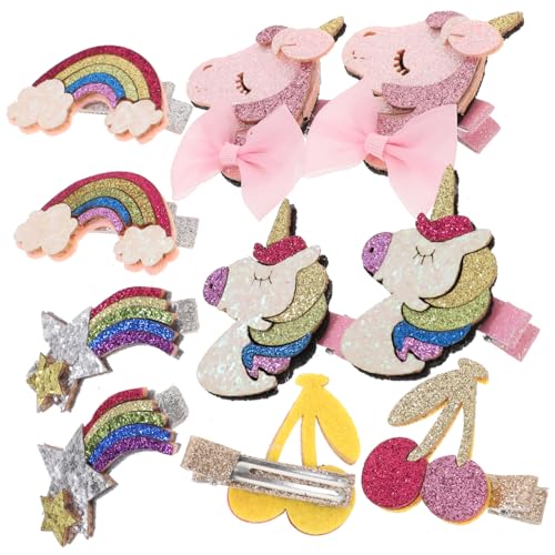 MERRYHAPY 10er-pack Haarspangen Mit Glitzer-pailletten Haar-accessoires Für Babys Mädchen Jungen Und Mädchen Schleife Regenbogen Kirsche Für Altersgruppen von MERRYHAPY
