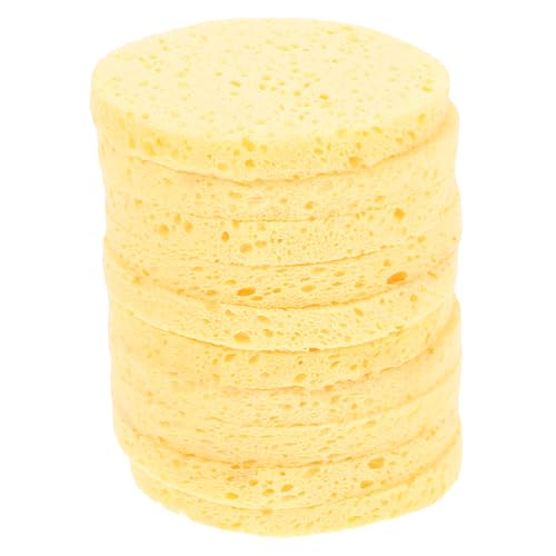 MERRYHAPY 10 Stück Natürliche Gesichtsschwämme aus Weichem Zellstoff Sanfte Make up entfernung und Tiefenwirksame Hautreinigung Hautfreundliche Abschminkpads für Frauen und Mädchen Kompakt von MERRYHAPY