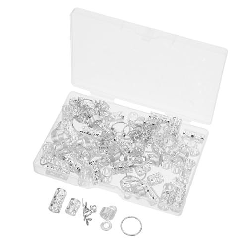 MERRYHAPY 100stücke Haarschmuck-set Aus Metall Silberne Ringe Für Zöpfe Dreadlocks Und Hochzeiten Accessoires Für Frauen Und Mädchen Für Partys Und Cosplay von MERRYHAPY