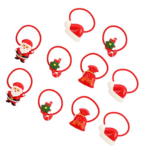 MERRYHAPY Bezaubernde Weihnachts-haargummis 10er-pack Kopfbedeckungen Mit Gummiband Für Jungen Und Mädchen Elegante Haar-accessoires Für Party-outfits Von Kindern Zufällige Farbe von MERRYHAPY