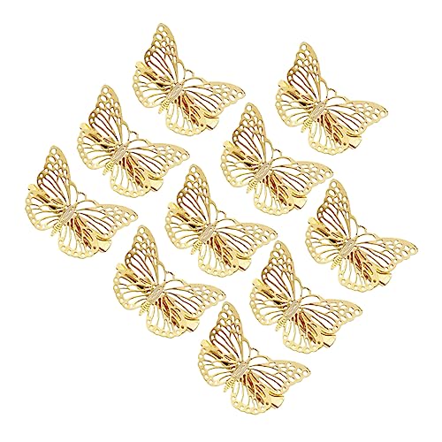 MERRYHAPY 10stücke Goldfarbener Haarschmuck Durchbrochener Kopfschmuck Zarte Räumliche Haarnadeln Haarspangen Für Mädchen Schmetterling Rechts von MERRYHAPY