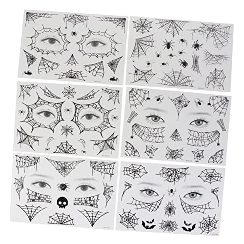 MERRYHAPY 12 Bogen Halloween Spinnennetz-tattoos Aufkleber Gesichtsdekoration Temporäre Tattoos von MERRYHAPY