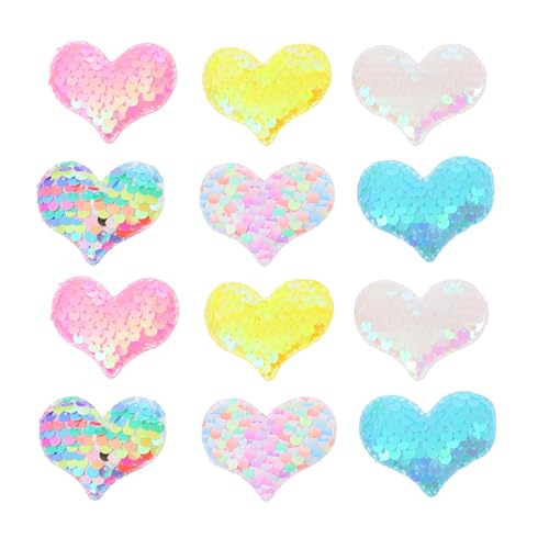 MERRYHAPY 12stücke Glitzer Haarspange Für Mädchen Herzform Haarnadel Clip Haaraccessoires Für Halbknoten Pferdeschwanz Fischtaille Passt Frisur von MERRYHAPY