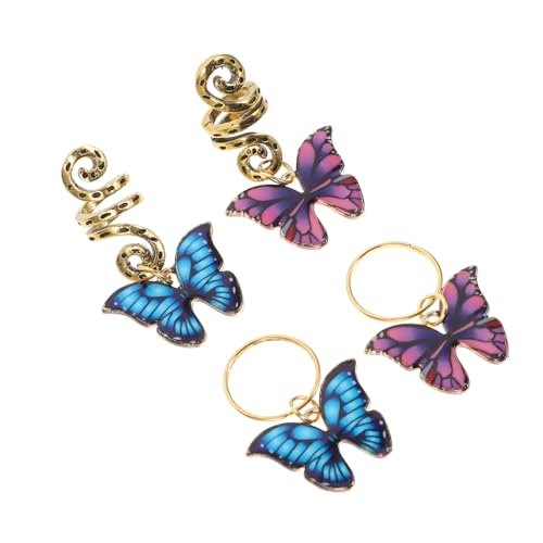 MERRYHAPY Haarringe Haarschmuck Schmetterlinge Für Zöpfe Dreadlock-accessoires Flechtschmuck Leicht Anzuwendender Zubehör von MERRYHAPY