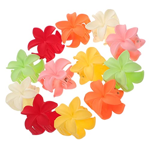 MERRYHAPY 12st Frangipani Haars Pange Hawaiianische Blumenkrallenklammern Weihnachtsgeschenke Für Mädchen Hawaii-blumen-haarspangen Haarklammern Plastik Dicht Fräulein Gefälschter Blütenkopf von MERRYHAPY