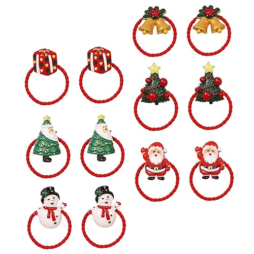 MERRYHAPY Elegante Weihnachtshaarringe für Mädchen Weihnachtshaarbänder Spiralhaargummis Haarbänder Haargummis Haargummis Pferdeschwanzhalter von MERRYHAPY