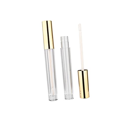MERRYHAPY 12stücke Leere Lip Gloss Tubes Mit Rundem Design Und Goldener Kappe Kreative Aufbewahrung Für Lippenpflegeprodukte Tragbar Für von MERRYHAPY