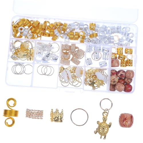 MERRYHAPY 158stücke Haarzöpfe Schmuck Anhänger Für Dreadlocks Haarzöpfe Dekoration Zubehör Ring Schmuck Für Haare Legierung von MERRYHAPY