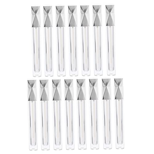 MERRYHAPY 15stücke Leere Lip Gloss Tuben Wiederverwendbare Behälter Für Und Lippenbalsam Transparent Mit Dreieckigem Silberdeckel Für -projekte Und Unterwegs von MERRYHAPY