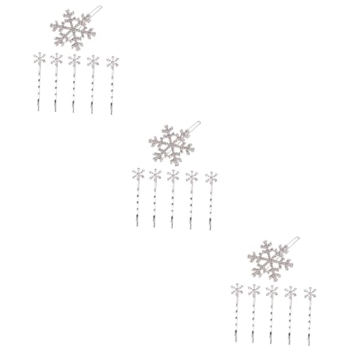 MERRYHAPY 3er-set Schneeflocken-haarspangen Für Kinder 5 Weiße Haare 1 Clip Haar-accessoires Für Kinder 6 Stück X 3 von MERRYHAPY