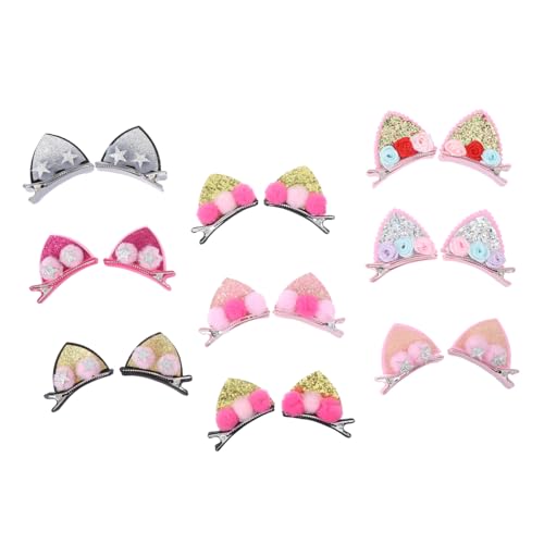 MERRYHAPY 18stücke Katzenohr Haarnadeln Mit Glitzer Und Pailletten Junge Mädchen Haarclips in Verschiedenen Farben Modischer Kopfschmuck Als Haarschmuck Und Deko-haarnadel von MERRYHAPY