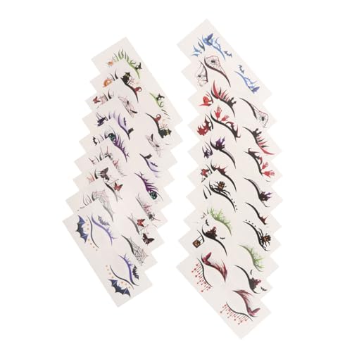MERRYHAPY 19 Stück Wasserdichte Augen Make Up Aufkleber Fledermaus Halloween Eyeliner Lidschatten Aufkleber Karneval Gesicht Tattoo Eyeliner Totenkopf von MERRYHAPY