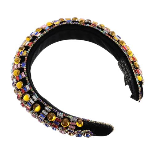 MERRYHAPY Breites Stirnband Strasssteinen Verziert Gepolstertes Haarband Für Damen Strass-haarband Als Kopfschmuck Für Partys Und Hochzeiten von MERRYHAPY