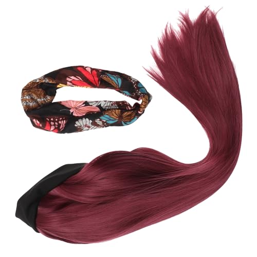 MERRYHAPY 1stück Lange Gerade Perücke Aus Hochtemperatur-seide Mit Hijab Für Damen Atmungsaktiv Hautfreundlich Und Leicht Für Verschiedene Anlässe von MERRYHAPY