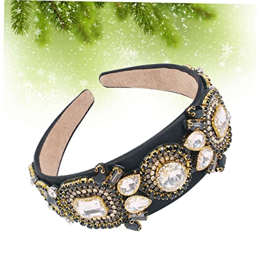 MERRYHAPY Strass Stirnband Breiter Haarreif Glas Kopf Gericht Stil Kopfschmuck Für Party Täglichen Weiß Mode Haarreif von MERRYHAPY
