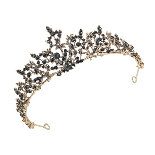 MERRYHAPY 1stück Barocke Vintage Hochzeitskrone Für Bräute Haaraccessoire Für Hochzeiten Partys Verlobungen Und Geburtstage Schwarze Kristallverzierung Einzigartiger Brautschmuck von MERRYHAPY