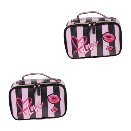 MERRYHAPY 2stücke Wasserdichter Make-up Beutel Für Damen Stilvolle Tragbare Kulturtasche Mit Für Kosmetik Und Reiseutensilien Für Unterwegs Badezimmer von MERRYHAPY