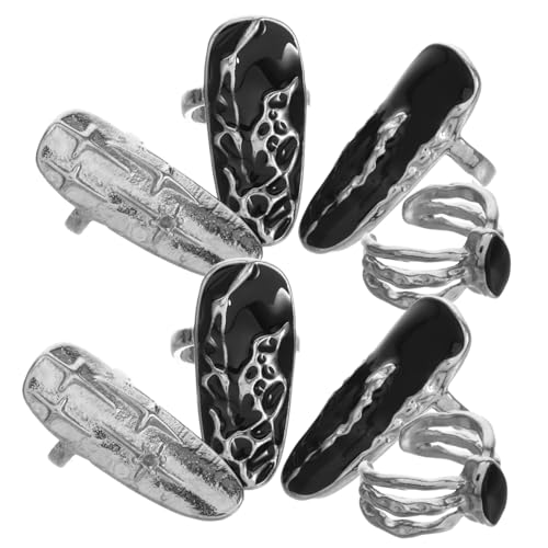 MERRYHAPY 2 Sätze Punk Fingerring Fingernagel Schmuck Zubehör für Frauen Vintage Nagelkunst Party Dekoration Verstellbare Fingergelenk Ringe von MERRYHAPY