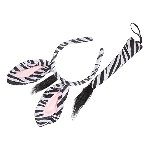 MERRYHAPY 2 Sätze Tier-cosplay-stirnband Tierparty-kostümanzug Zebra-kostüm Für Kinder Tiere Dschungelkostüm Tier-stirnband Maskerade Tierisches Partykostüm Zebra-haarreifen Zebra-anziehset von MERRYHAPY